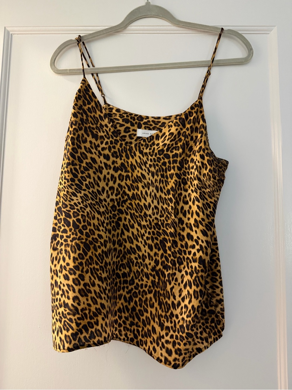 Anine Bing Leopard-Print Silk Cami in Yellow and Black